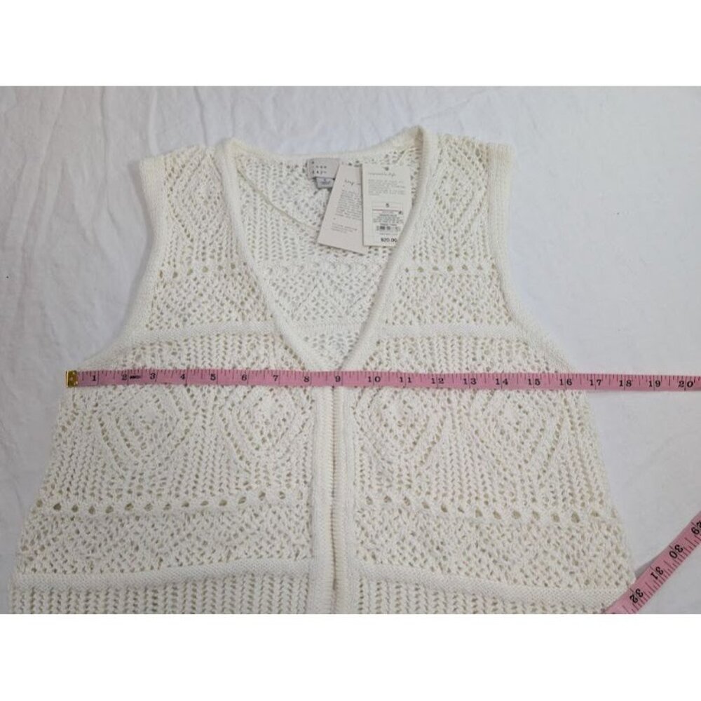 a new day women's size small off white crochet vest new with tags festival O12 - Picture 4 of 6